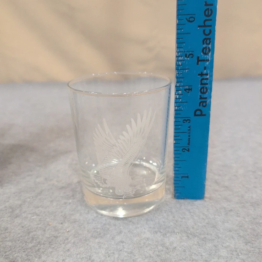 Citgo Etched Eagle Clear Glass Tumblers Set of 8 Promotional Barware - Picture 3 of 5